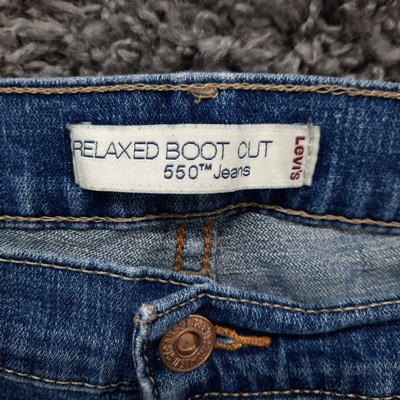 Levis 550 Jeans Women 12 Medium Blue Boot Leg Ladies Stretch Mid Rise Pants - Picture 9 of 10